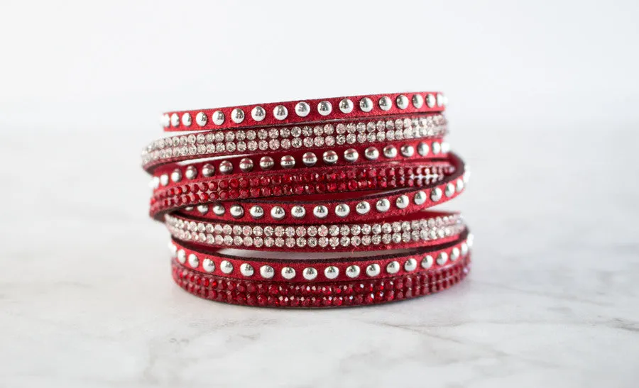 Studded Leather Wrap Bracelet