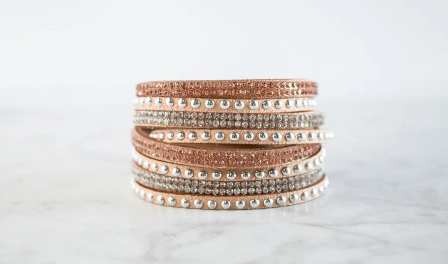 Studded Leather Wrap Bracelet