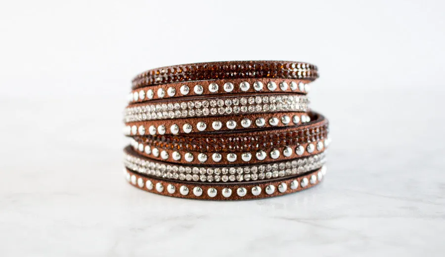 Studded Leather Wrap Bracelet