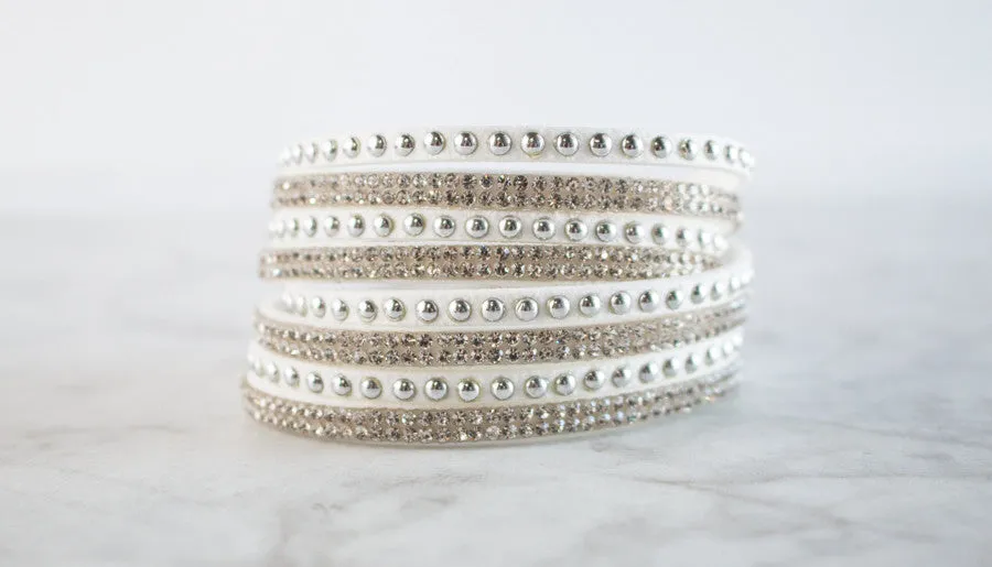 Studded Leather Wrap Bracelet