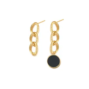 TRACEY CHEN | Earring | Fashion Asymmetric Inky Green Jadeite Earrings