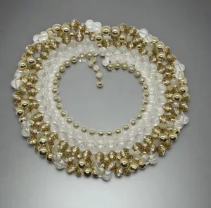 Vintage Lucite and Gold Beaded Statement Runway Collar - Necklace