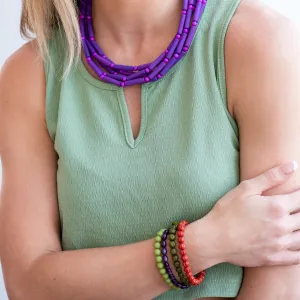 Violet Tube Matte Beaded Sylvie Necklace