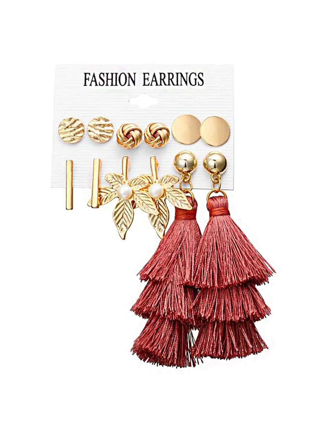 Yellow Chimes Latest Fashion Gold Plated Geometric Design Dangle Pearl Stud Earrings Combo for Women and Girls (Design 12)