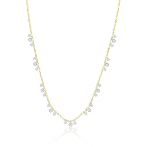 Yellow Gold Double Bezel Necklace